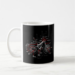 Bike Anatomy Fahrrad Mountainbike Teile Radfahrer Kaffeetasse