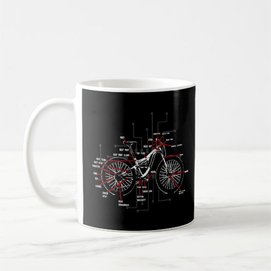 Bike Anatomy Fahrrad Mountainbike Teile Radfahrer Kaffeetasse (Links)