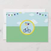 Bike Birthday Fahrradfahren Party Blue Boys Foto Einladung (Rückseite)