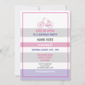 Bike Birthday Fahrradfahren Party Rosa Girls Einladung (Vorderseite)