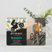 Bike Birthday Foto Einladung (Stehend Vorderseite)