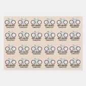 Bike Design Geburtstag Individuelle Name Geschenkpapier Set (Vorderseite 3)