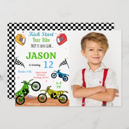 Bike Foto Einladung (Vorne/Hinten)