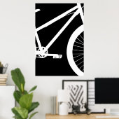 Bike Front Black and White Silhouette Poster (Heimbüro)