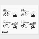 Bike gegen Auto-Aufkleber Rechteckiger Aufkleber (Blatt)