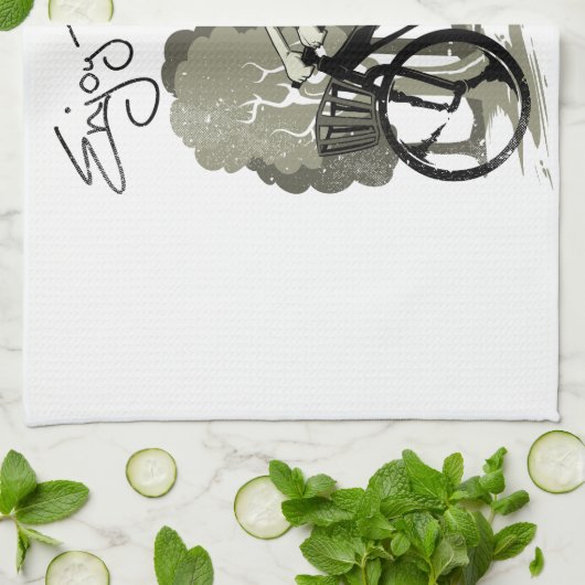 Bike-Illustration Geschirrtuch (Gefaltet)