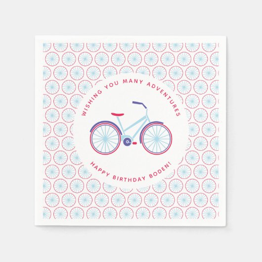 Bike Illustriert Modernes Personalisiertes Party N Serviette (Vorderseite)