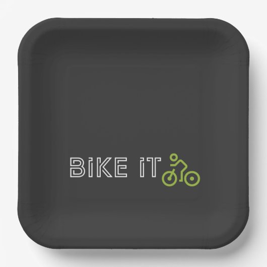 BIKE IT - Green Biking Symbol Pappteller (Vorderseite)