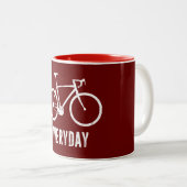 Bike jeden Tag Zweifarbige Tasse (VorderseiteRechts)
