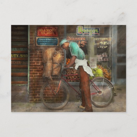 Bike - Lebensmittel 1938 liefern Postkarte (Vorderseite)