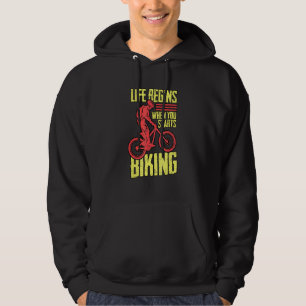Bike Lock Life beginnt, wenn Sie mit dem Fahrrad a Hoodie