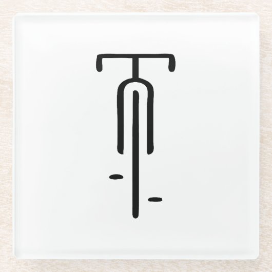 Bike Logo minimal Retro, Radfahren und Lover Glasuntersetzer (Vorderseite)