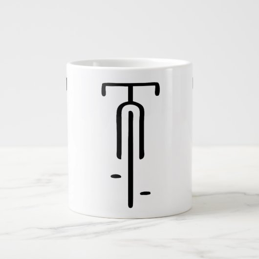 Bike Logo minimal Retro, Radfahren und Lover Jumbo-Tasse (Vorderseite)