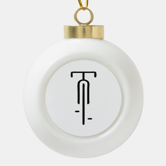 Bike Logo minimal Retro, Radfahren und Lover Keramik Kugel-Ornament (Vorderseite)