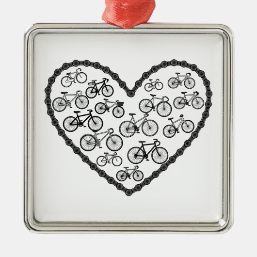 Bike Love Ornament Aus Metall (Vorne)