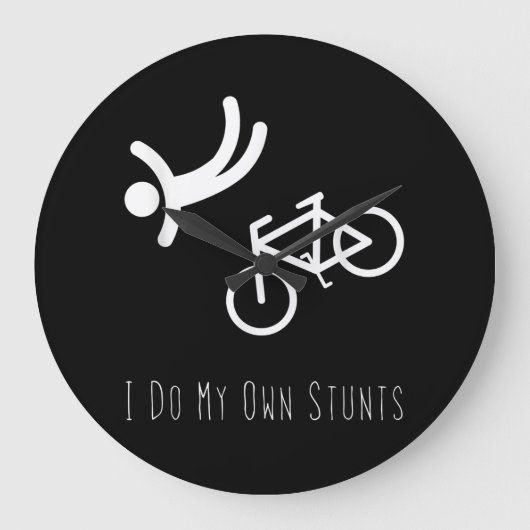 bike lover  - i do my own stunts bmx cycling gift große wanduhr (Vorderseite)