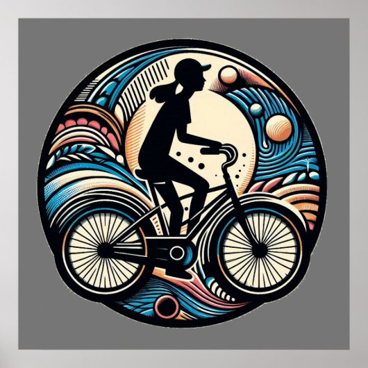 Bike Medallion Art Bike Fitness Poster (Vorne)