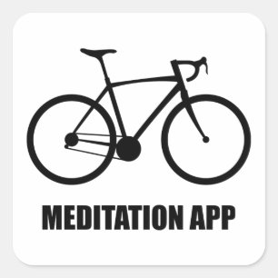 Bike Meditation App Quadratischer Aufkleber