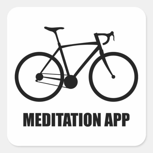 Bike Meditation App Quadratischer Aufkleber (Vorderseite)