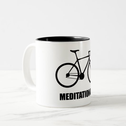 Bike Meditation App Zweifarbige Tasse (Vorderseite Links)