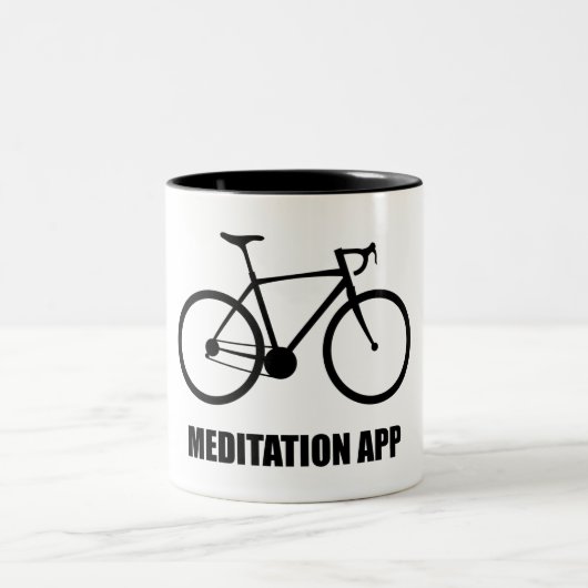 Bike Meditation App Zweifarbige Tasse (Mittel)