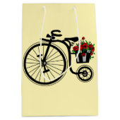 Bike mit Blume Geschenktasche - individuell einste Mittlere Geschenktüte (Vorderseite)