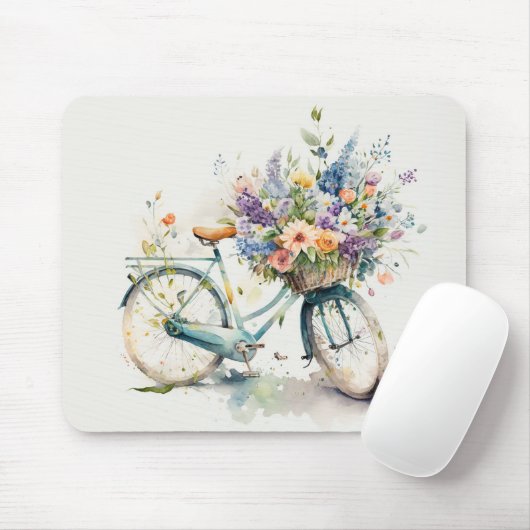 Bike mit Blume Mousepad (Mit Mouse)