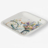 Bike mit Blume Pappteller (Gewinkelt)