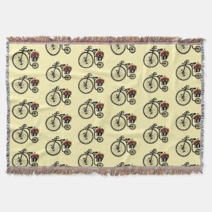 Bike mit Blume werfen Blanket Decke