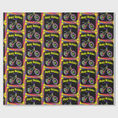 Bike Neon Colors Happy Birthday Geschenkpapier (Flach)