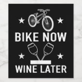 Bike Now Wein Später Sonnenbad Fahrrad Geschenk Weinetikett (Einzelnes Label)
