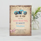 Bike- oder Bogen-Geschlecht offenbaren Einladung (Stehend Vorderseite)