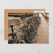 Bike Parking - Amsterdam im November SEPIA Postkarte (Vorne/Hinten)