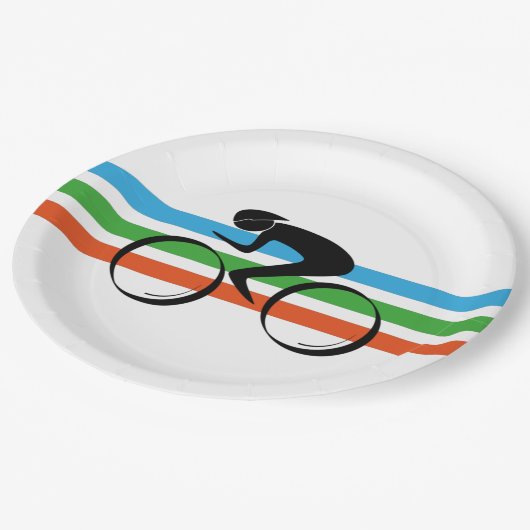 Bike Racer Paper Plate Pappteller (Schrägansicht)