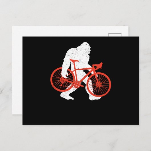 Bike Ride Funny MTB Sasquatch Downhill Biker Postkarte (Vorne/Hinten)