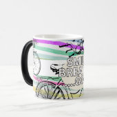 bike riding joy mug with inspirational saying verwandlungstasse (Vorderseite Links)