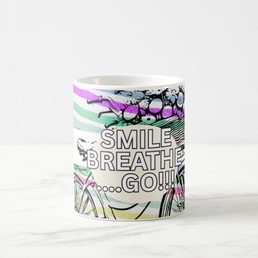 bike riding joy mug with inspirational saying verwandlungstasse (Mittel)