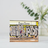 Bike riding on Barcelona, Spain, Postkarte (Stehend Vorderseite)