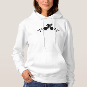 Bike Road Heartbeat Design Bicycle Gift Hoodie