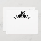 Bike Road Heartbeat Design Bicycle Gift Postkarte (Vorne/Hinten)