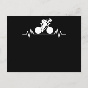 Bike Road Heartbeat Design Bicycle Gift Postkarte
