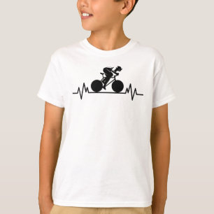 Bike Road Heartbeat Design Bicycle Gift T-Shirt