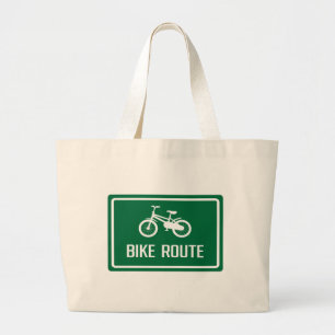 Bike-Route-Zeichen Jumbo Stoffbeutel