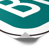 Bike-Route-Zeichen Poster (Ecke)