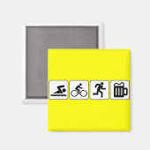 Bike Run Drink Magnet (Vorderseite/Rückseite)