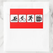 Bike Run Drink Rechteckiger Aufkleber (Tasche)