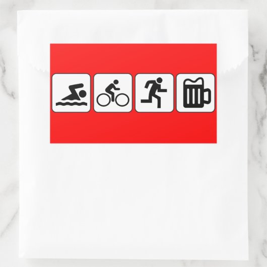 Bike Run Drink Rechteckiger Aufkleber (Tasche)