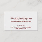 Bike Shop Inhaber Business Card Visitenkarte (Rückseite)