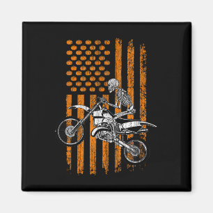 Bike Skeleton Halloween Men Boys Dirt Bike Fan T-S Magnet
