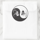 BIKE-SKI YIN-YANG RUNDER AUFKLEBER (Tasche)